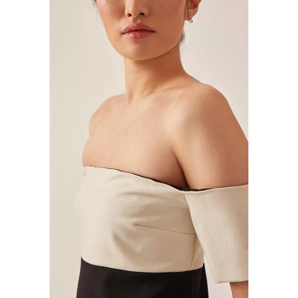 New Anthropologie Maeve Colorblock Knit Mini Dress $160 XXS B&W - Picture 3 of 5